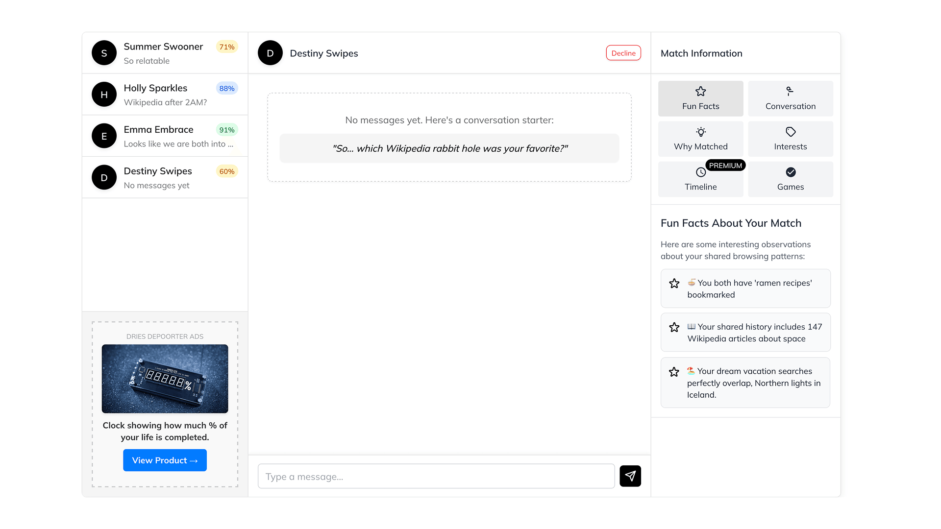 Browser Dating Screenshot 1